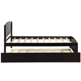 Espresso Wood Twin Bed Frame with Trundle