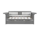 Gray Wood Twin Bed Frame with Trundle