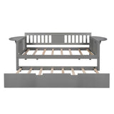 Gray Wood Twin Bed Frame with Trundle