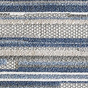 5' X 7' Blue Abstract Stain Resistant Indoor Outdoor Area Rug
