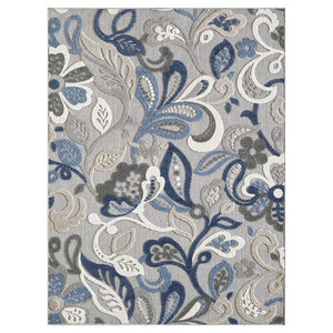 3' X 5' Blue And Gray Indoor Outdoor Area Rug