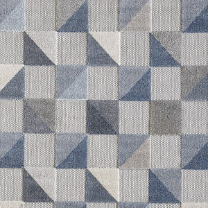 2' X 4' Blue And Gray Geometric Stain Resistant Indoor Outdoor Area Rug