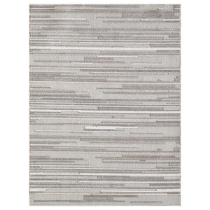 7' X 9' Gray Abstract Stain Resistant Indoor Outdoor Area Rug