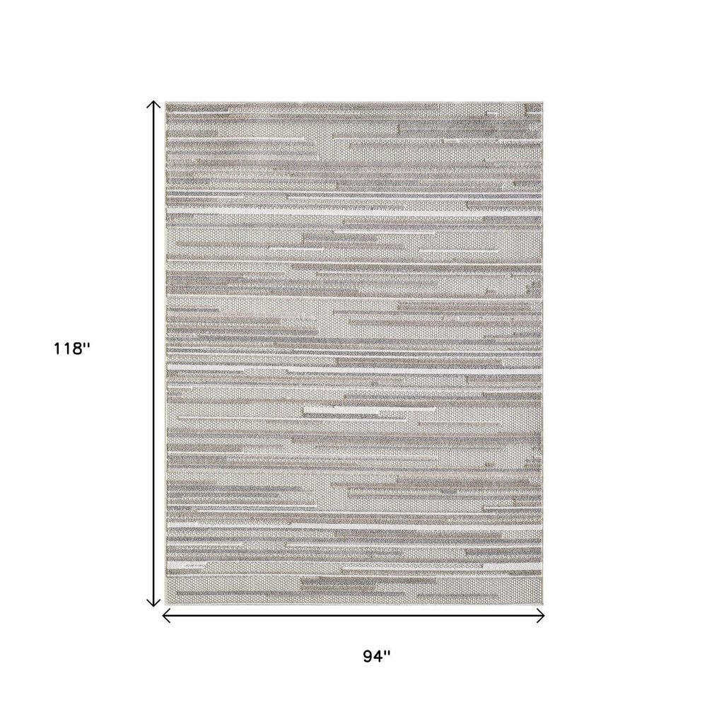 8' X 10' Gray Abstract Stain Resistant Indoor Outdoor Area Rug