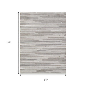 8' X 10' Gray Abstract Stain Resistant Indoor Outdoor Area Rug
