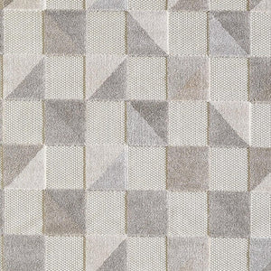 5' X 7' Gray Geometric Stain Resistant Indoor Outdoor Area Rug