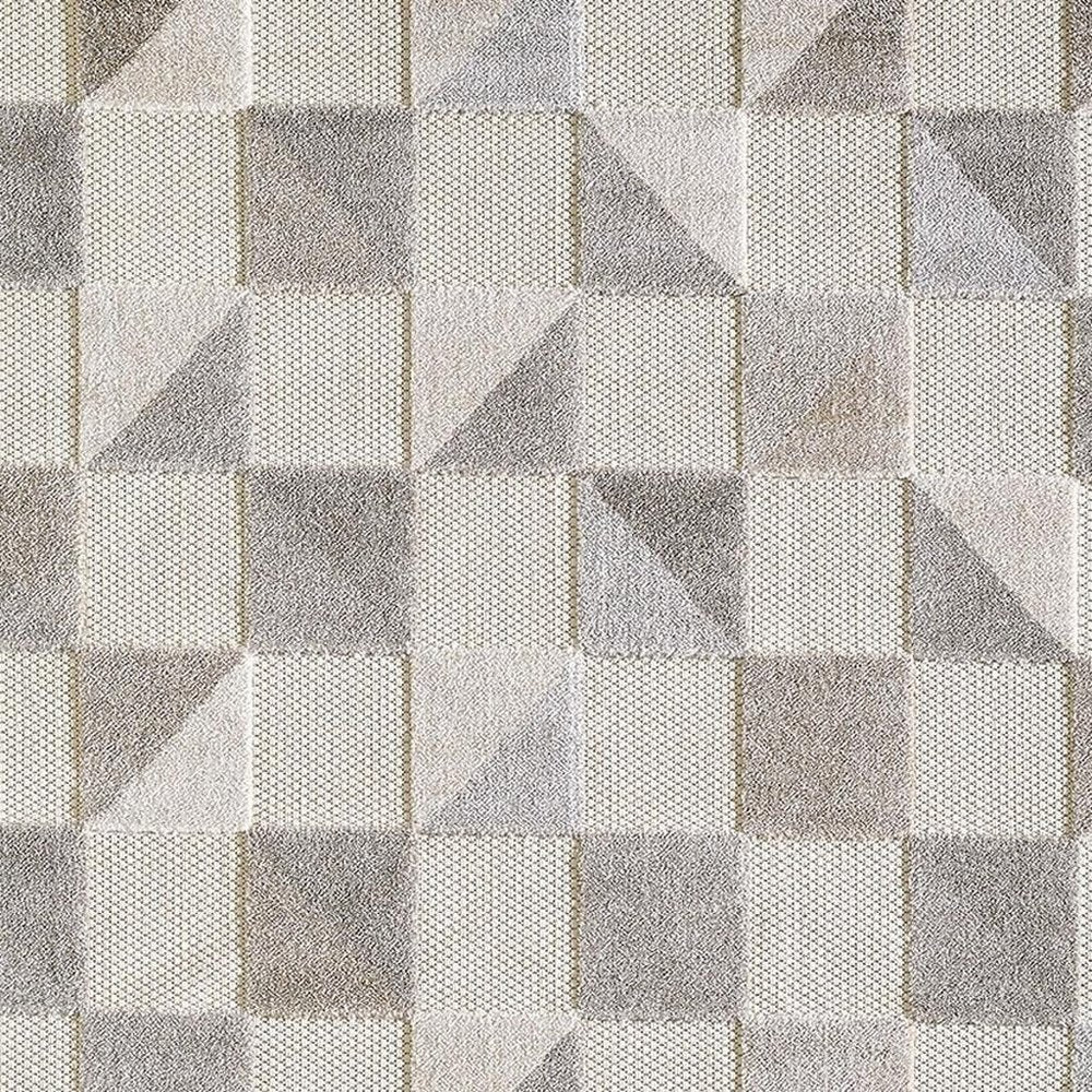 8' X 10' Gray Geometric Stain Resistant Indoor Outdoor Area Rug