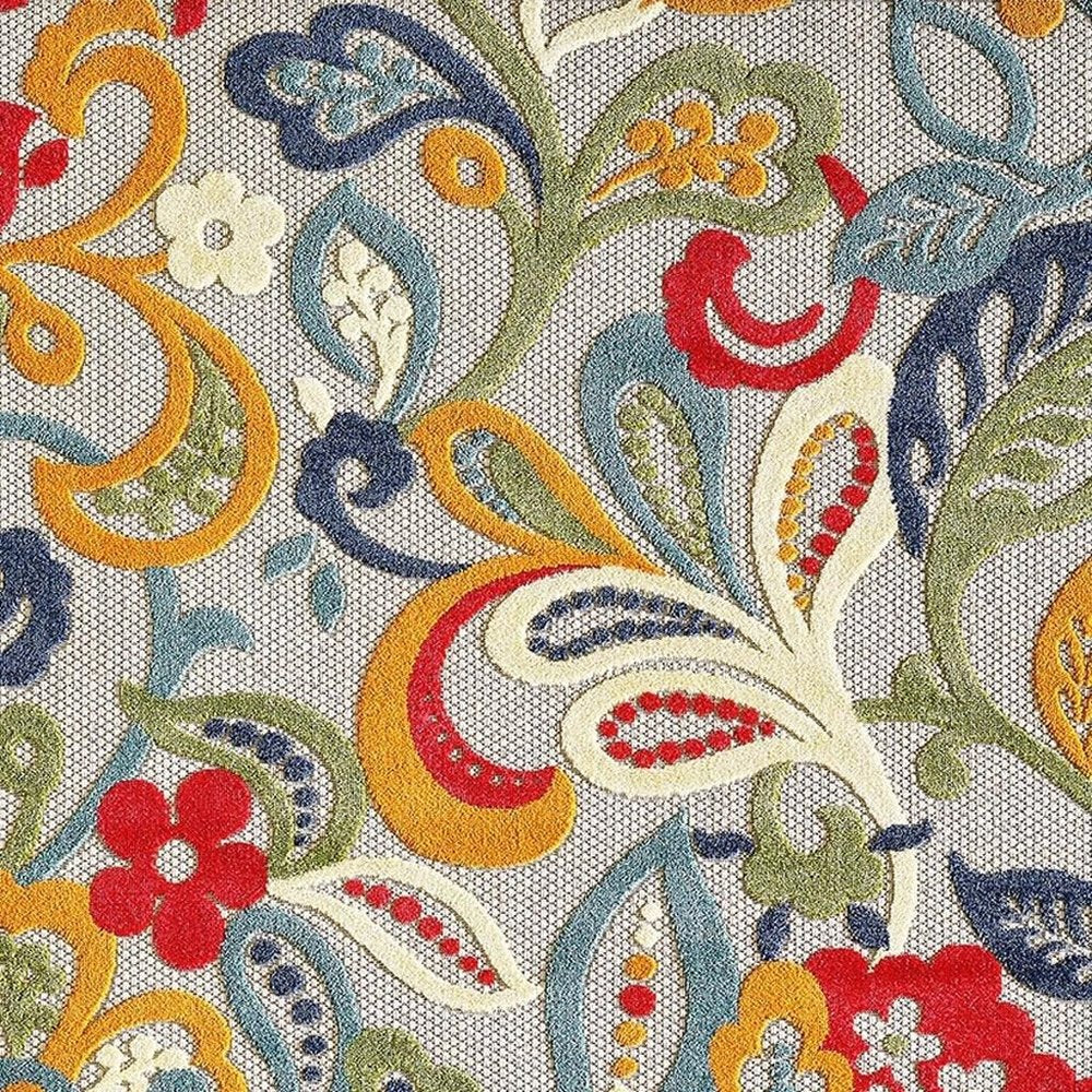 5’ X 7’ Multi Jacobean Floral Indoor Outdoor Area Rug