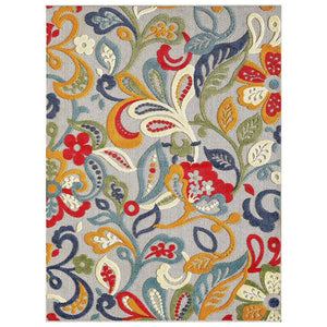 8’ X 10’ Multicolor Jacobean Floral Indoor Outdoor Area Rug