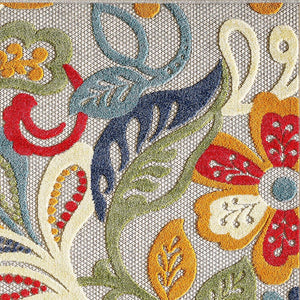 8’ X 10’ Multicolor Jacobean Floral Indoor Outdoor Area Rug