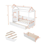 White Wood Twin Four Poster Bed Frame