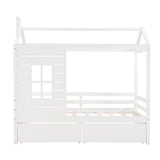 White Wood Twin Four Poster Bed Frame