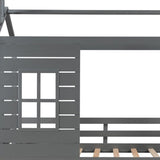 Gray Wood Twin Four Poster Bed Frame