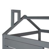 Gray Wood Twin Four Poster Bed Frame
