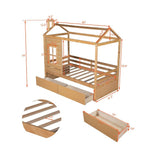 Natural Wood Twin Four Poster Bed Frame