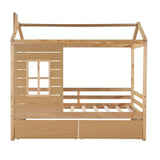 Natural Wood Twin Four Poster Bed Frame