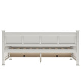 White Cross Back Wood Twin With Two Drawers Bed Frame