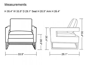 34" Gray And Gold Velvet Arm Chair