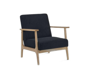 24" Black And Brown Upholstered Arm Chair