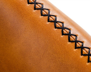 28" Brown And Black Faux Leather Arm Chair And Toss Pillow