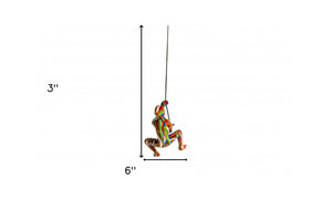 6" X 3" Rainbow Resin Climbing Man Hanging Dimensional Sculpture With Hooks
