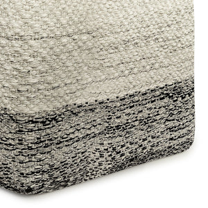 Macie - Square Woven Outdoor / Indoor Pouf - Gray / White by Couch.com