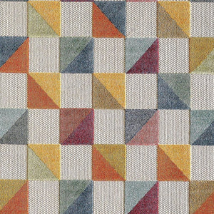 8' X 10' Orange And Ivory Indoor Outdoor Area Rug