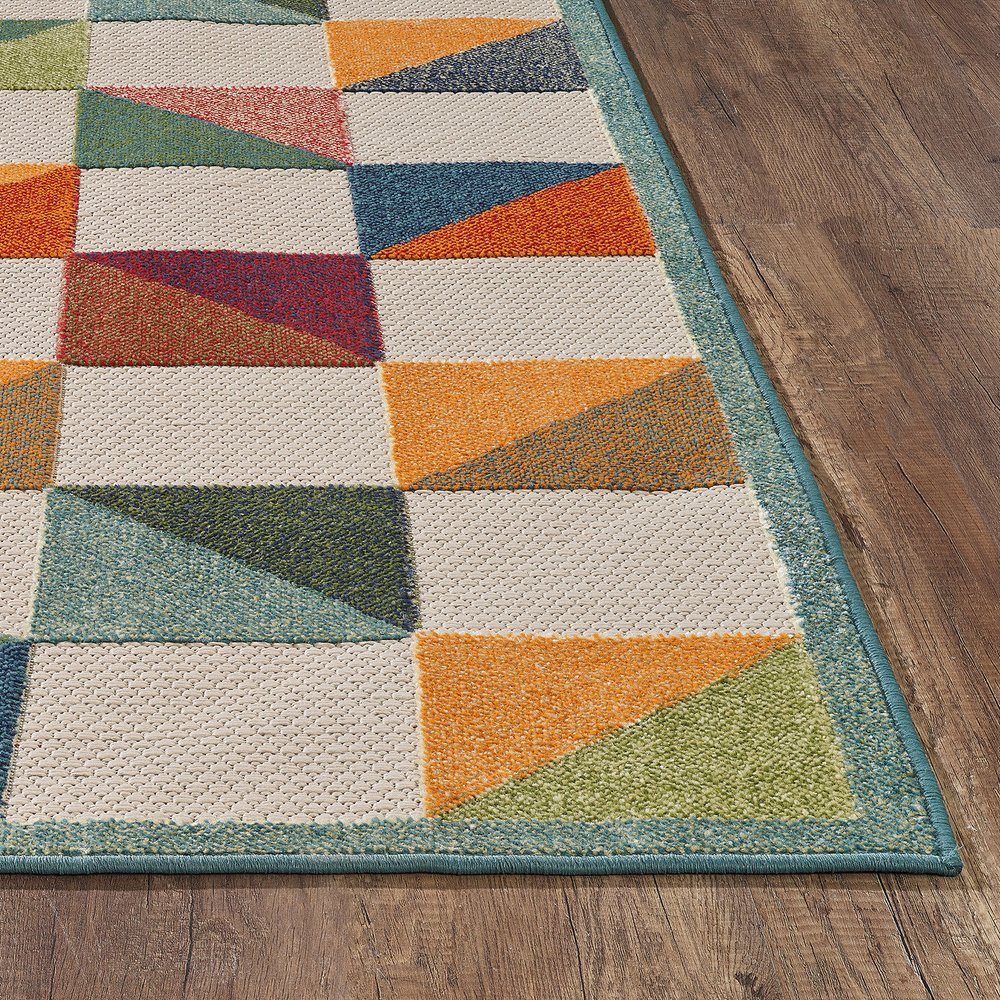 8' X 10' Orange And Ivory Indoor Outdoor Area Rug
