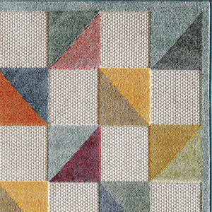 8' X 10' Orange And Ivory Indoor Outdoor Area Rug