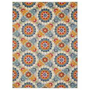 3' X 5' Orange And Ivory Moroccan Stain Resistant Indoor Outdoor Area Rug