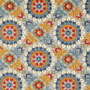 5' X 7' Orange And Ivory Moroccan Stain Resistant Indoor Outdoor Area Rug