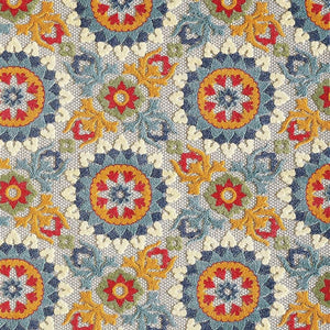 7' X 9' Orange And Ivory Moroccan Stain Resistant Indoor Outdoor Area Rug