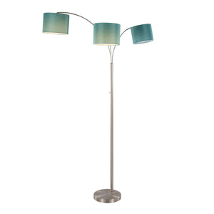 Willow - Trio Contemporary Floor Lamp - Nickel / Turquoise by Couch.com