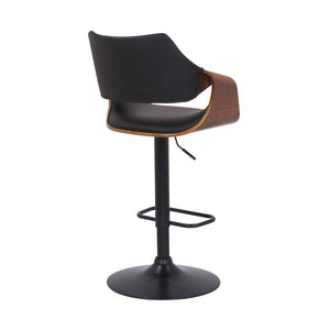 25" Black Iron Swivel Adjustable Height Bar Chair
