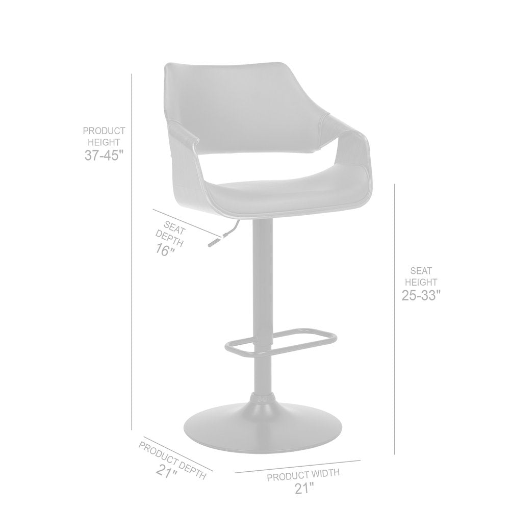 Gray And Black Fabric And Iron Adjustable Height Swivel Bar Chair