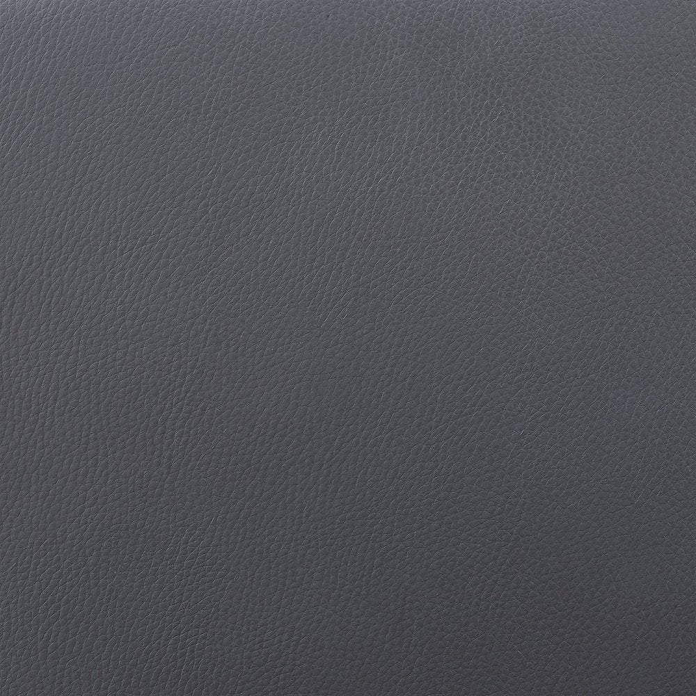 30" Gray and Black Faux Leather and Iron Bar Height Swivel Bar Chair