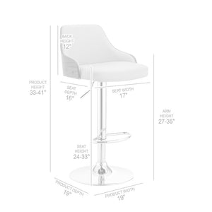Gray And Black Fabric And Iron Adjustable Height Swivel Bar Chair