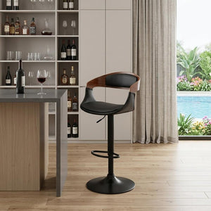 24" Black Iron Swivel Low Back Adjustable Height Bar Chair