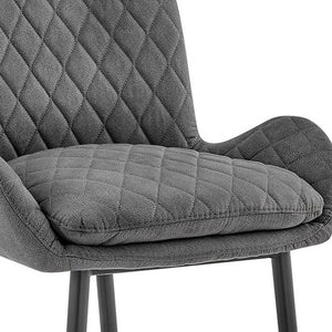 31" Charcoal And Black Fabric And Iron Bar Height Bar Chair