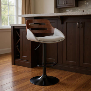 Gray And Black Fabric And Iron Low Back Adjustable Height Swivel Bar Chair