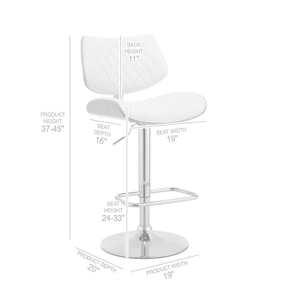 Black And Silver Fabric And Iron Low Back Adjustable Height Swivel Bar Chair