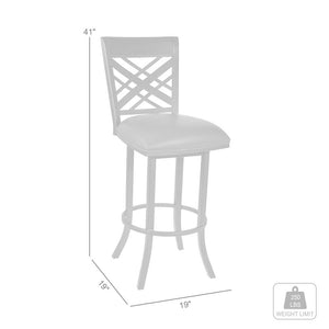 26" Brown Faux Leather And Iron Counter Height Bar Chair