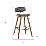 29" Brown Faux Leather Low Back Bar Height Bar Chair