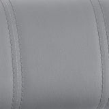 25" Gray And Silver Faux Leather And Iron Swivel Low Back Adjustable Height Bar Chair