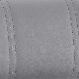 25" Gray And Silver Faux Leather And Iron Swivel Low Back Adjustable Height Bar Chair