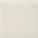 25" White And Silver Faux Leather And Iron Swivel Low Back Adjustable Height Bar Chair