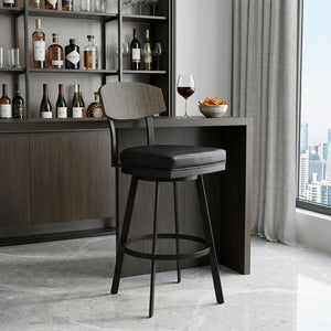 30" Black Iron Bar Height Bar Chair