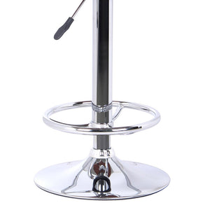 Black And Silver Fabric And Iron Backless Adjustable Height Bar Chair