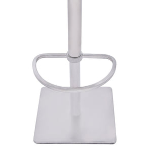 21" Gray And Silver Iron Swivel Backless Adjustable Height Bar Chair