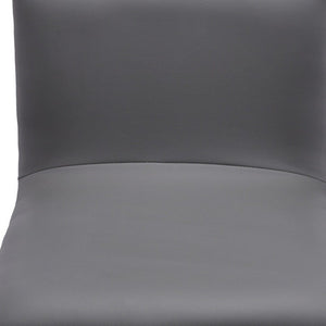 21" Gray And Silver Fabric And Iron Backless Adjustable Height Swivel Bar Chair